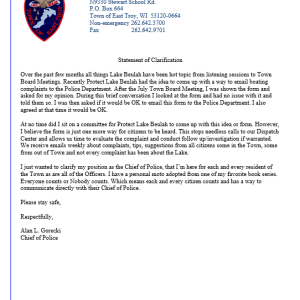 A letter from the Chief.